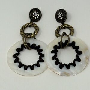 Statement White Mother-of-Pearl Drop Earrings